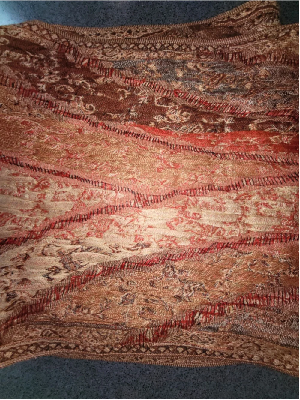 Vintage Boho Scarf NWT Paisley Plaid Fringe Wrap Shawl Rustic Earth Western *